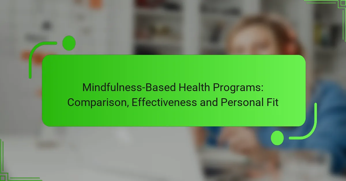 Mindfulness-Based Health Programs: Comparison, Effectiveness and Personal Fit