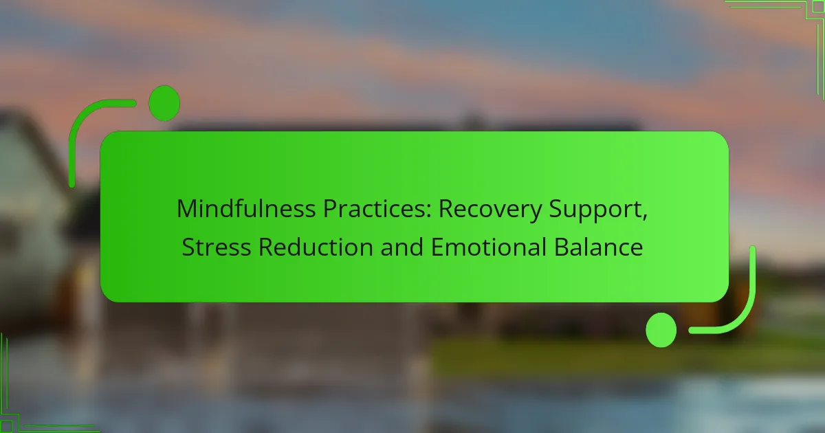 Mindfulness Practices: Recovery Support, Stress Reduction and Emotional Balance