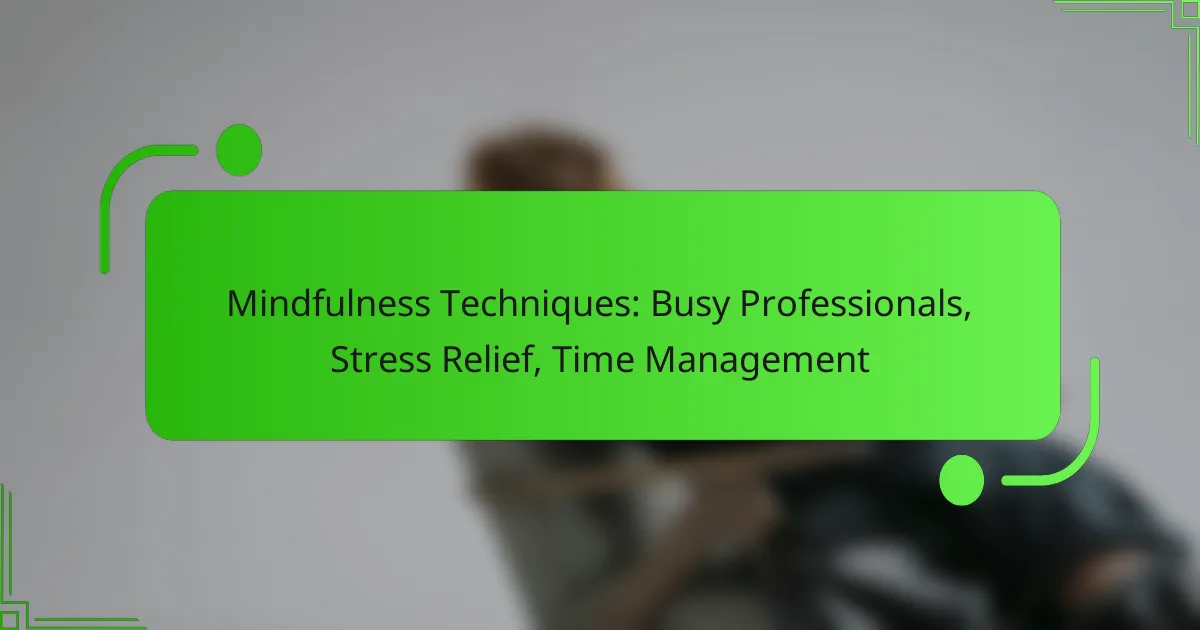 Mindfulness Techniques: Busy Professionals, Stress Relief, Time Management