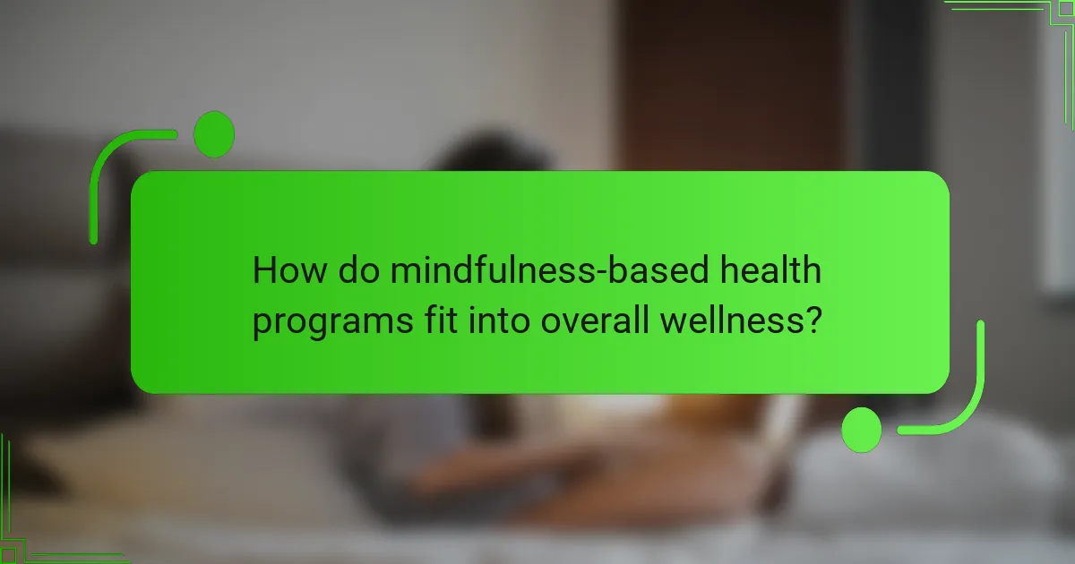 How do mindfulness-based health programs fit into overall wellness?