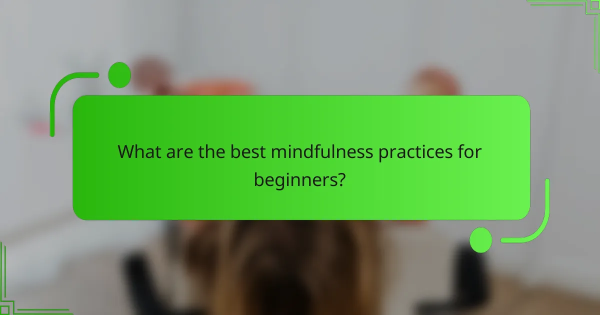 What are the best mindfulness practices for beginners?