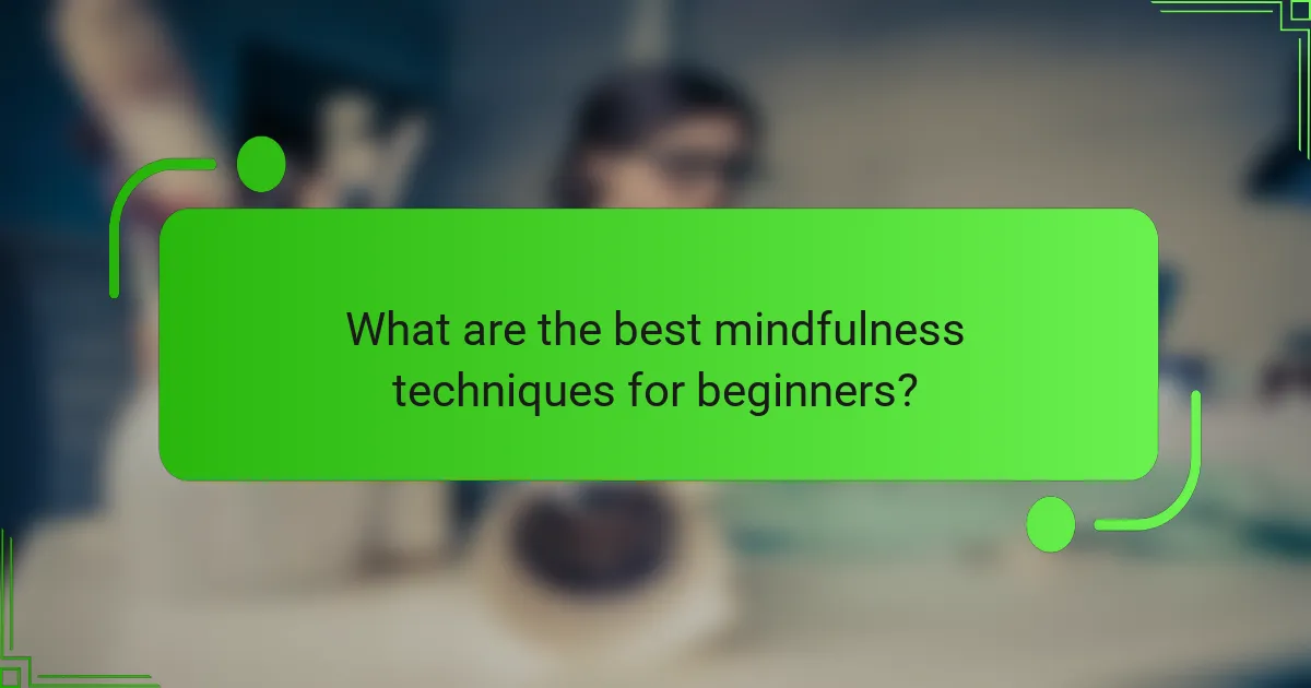 What are the best mindfulness techniques for beginners?