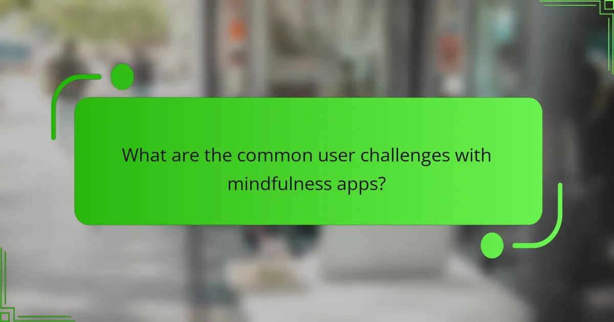What are the common user challenges with mindfulness apps?