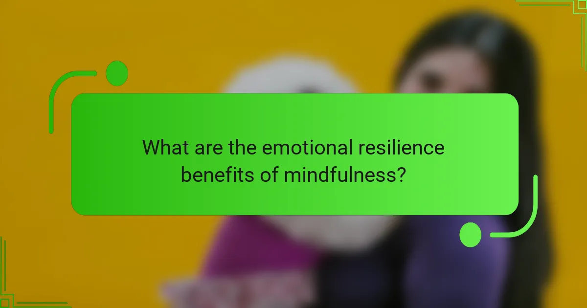 What are the emotional resilience benefits of mindfulness?