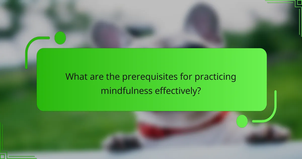 What are the prerequisites for practicing mindfulness effectively?