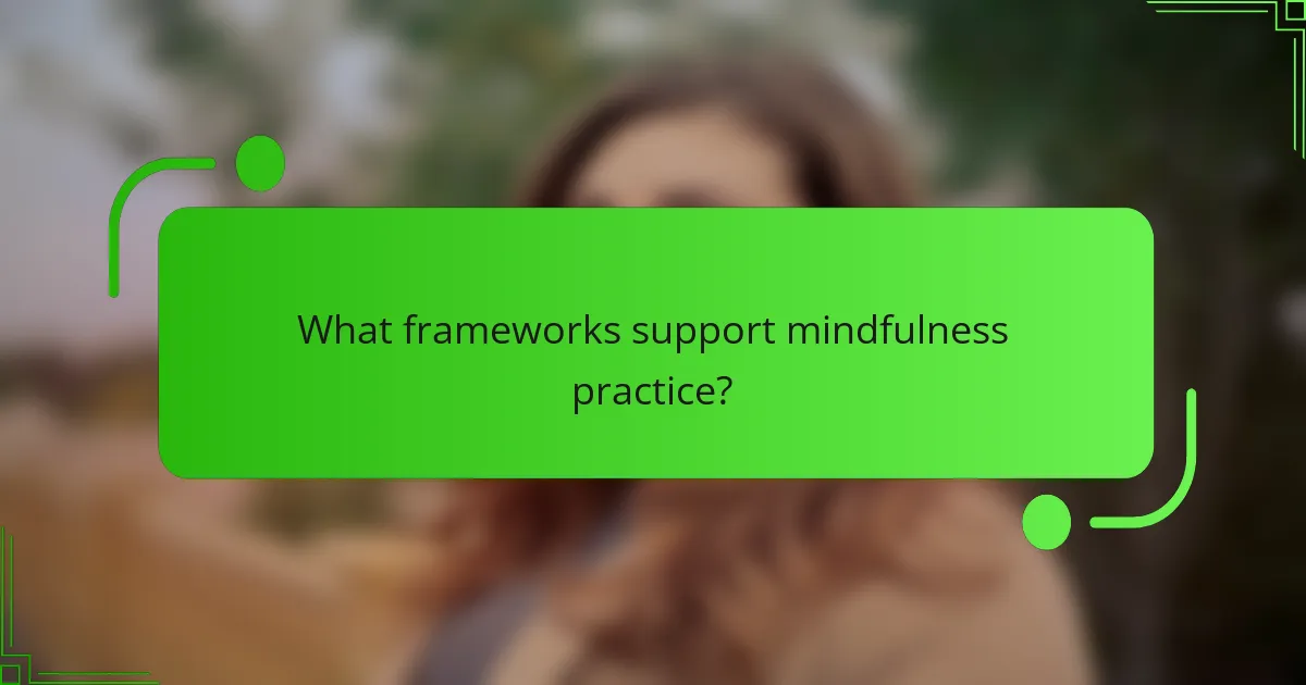 What frameworks support mindfulness practice?