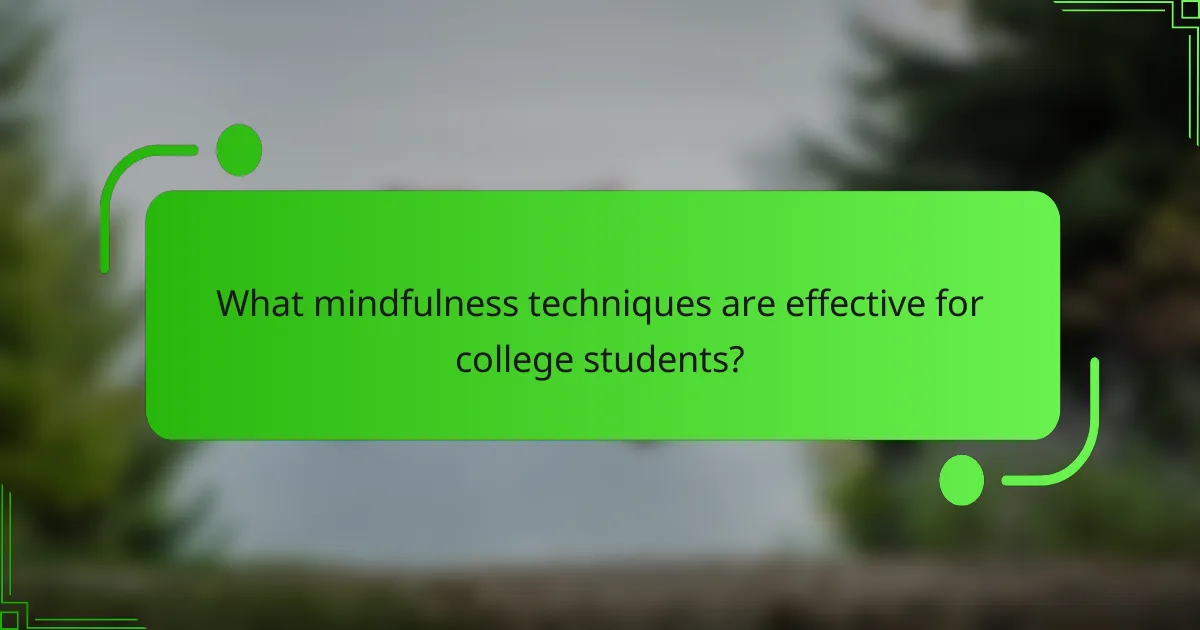 What mindfulness techniques are effective for college students?